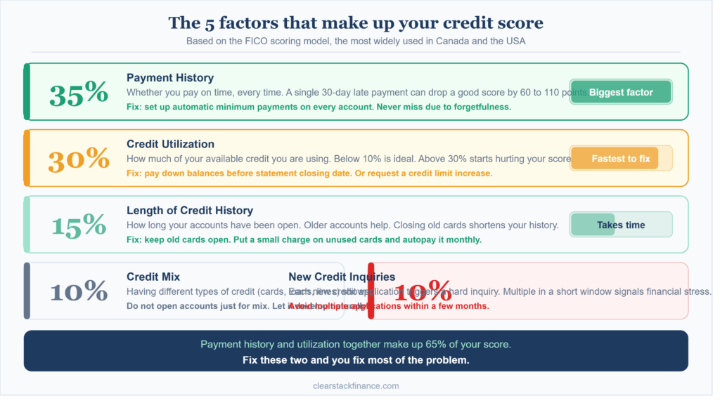 5 factors that make up your credit score breakdown